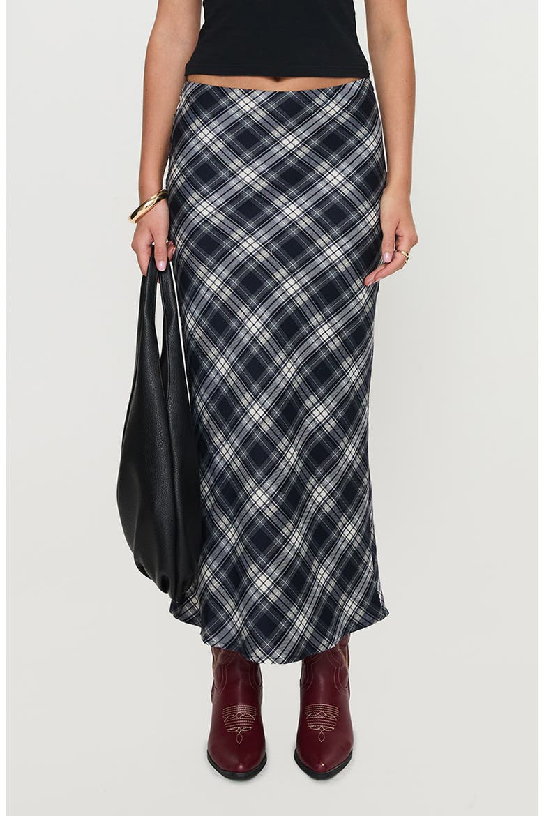 Everlie Plaid Maxi Skirt, Main, color, BLUE