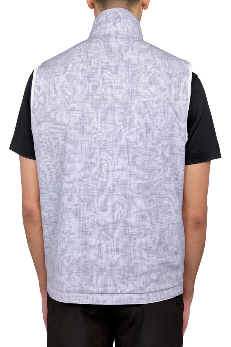 Regular Fit Wavy Print Recycled Performance Reversible Vest, Alternate, color, GREY