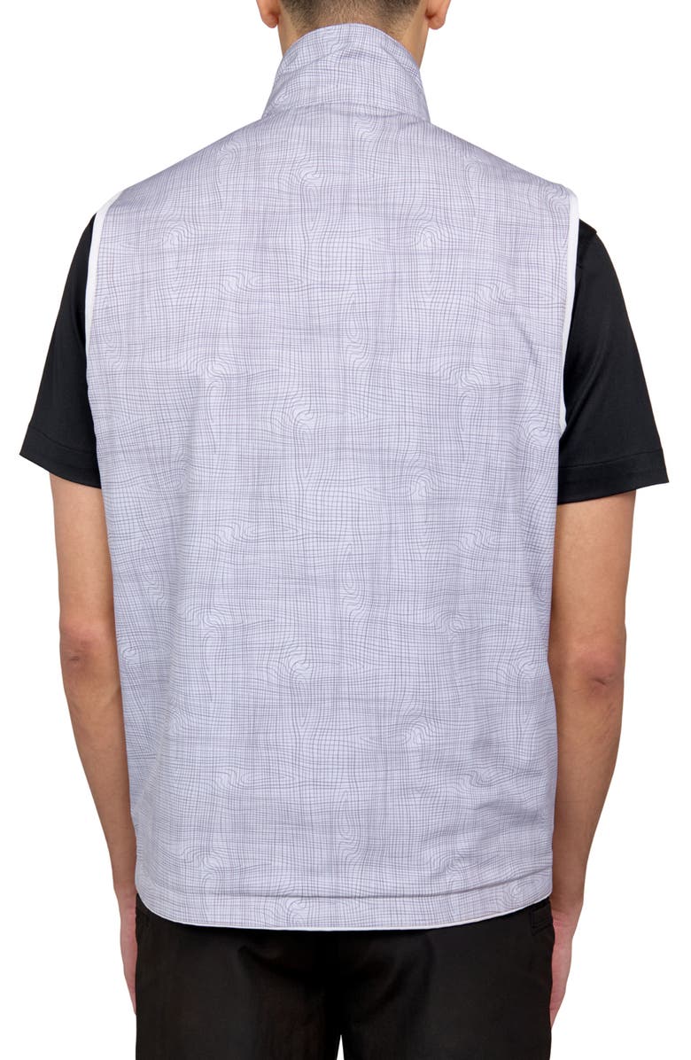 CONSTRUCT Regular Fit Wavy Print Recycled Performance Reversible Vest, Alternate, color, Grey