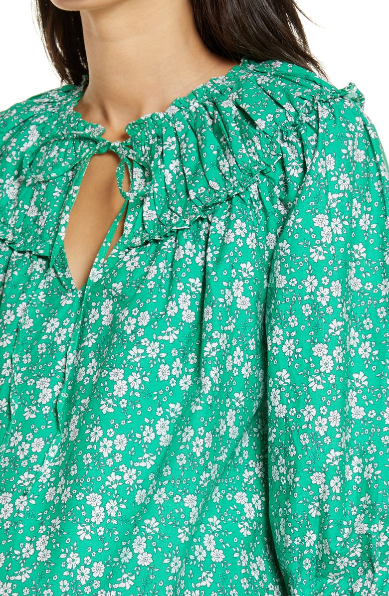 Topshop Floral Puff Sleeve Maternity Top, Alternate, color,