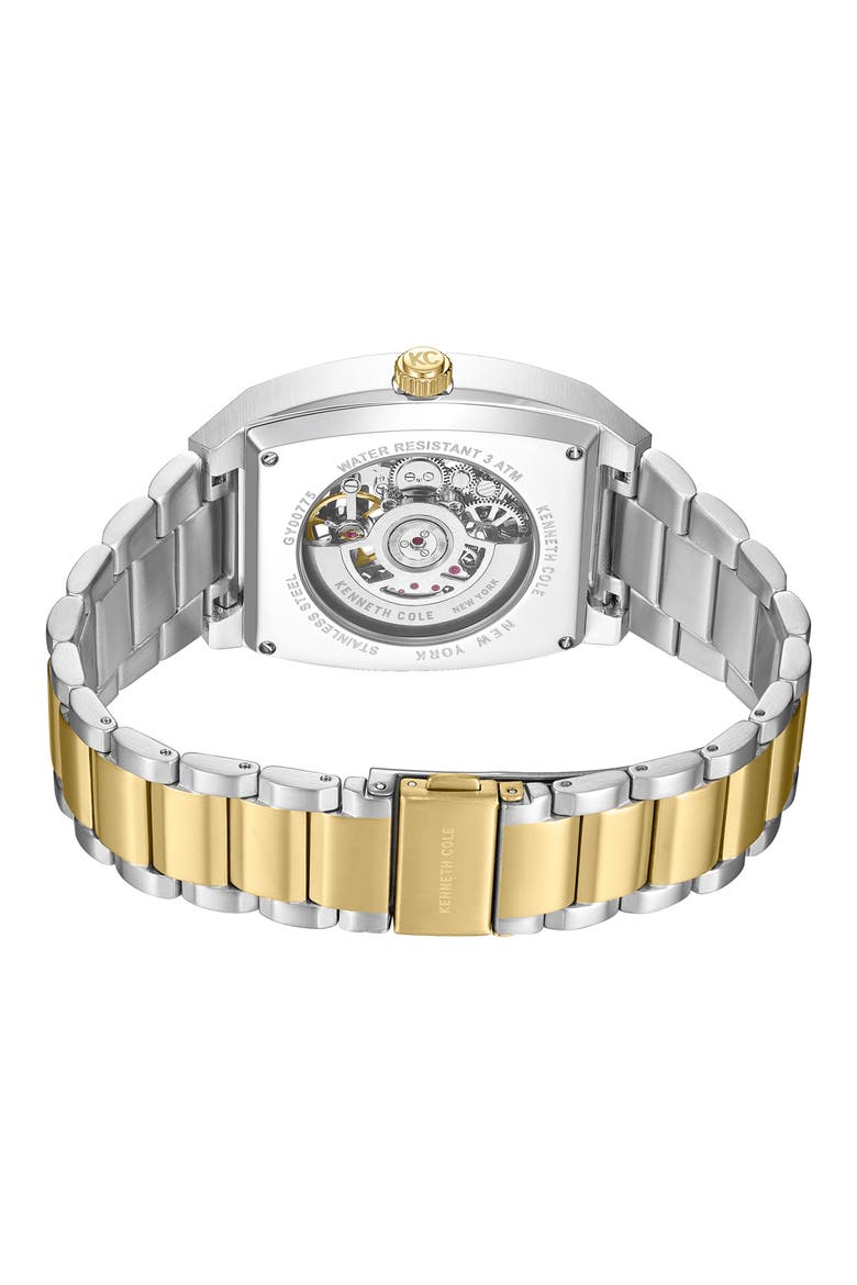 The Hollis Tonneau Skeleton Automatic Bracelet Watch, 40mm x 52.5mm, Alternate, color, MULTI