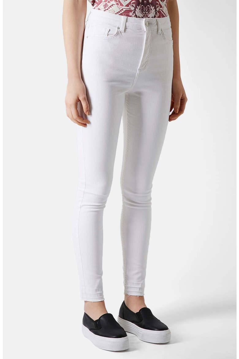 Moto 'Jamie' Skinny Jeans, Main, color, WHITE