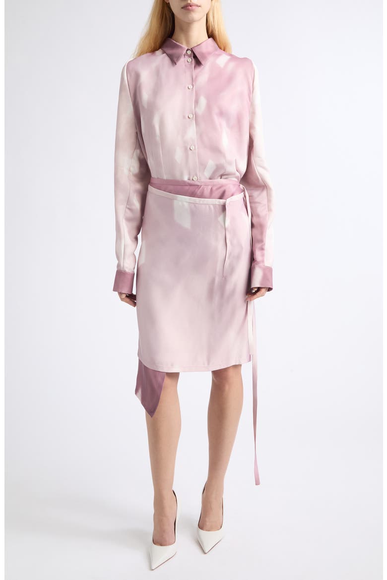 Print Wrap Skirt, Alternate, color, PINK