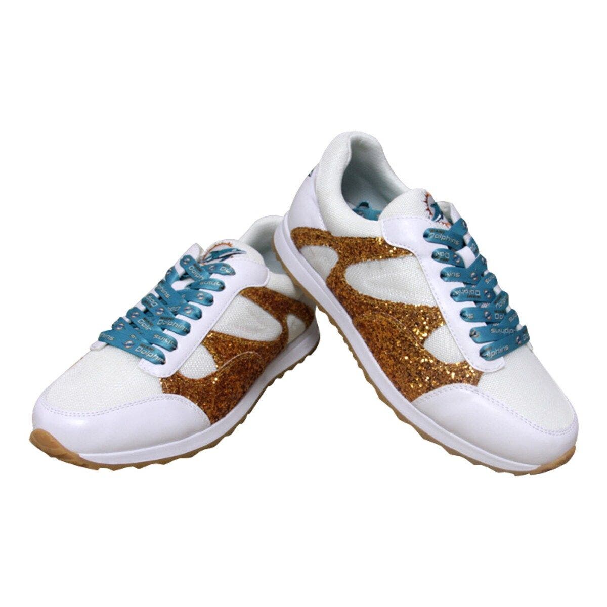 CUCE Women's Cuce  Orange Miami Dolphins Glitter Sneakers, Alternate, color, Orange