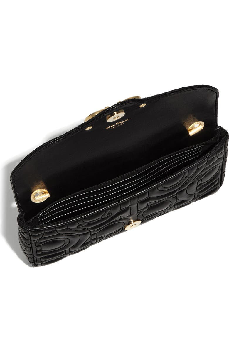 FERRAGAMO Salvatore Ferragamo Gancini Matelassé Leather Shoulder Bag, Alternate, color,