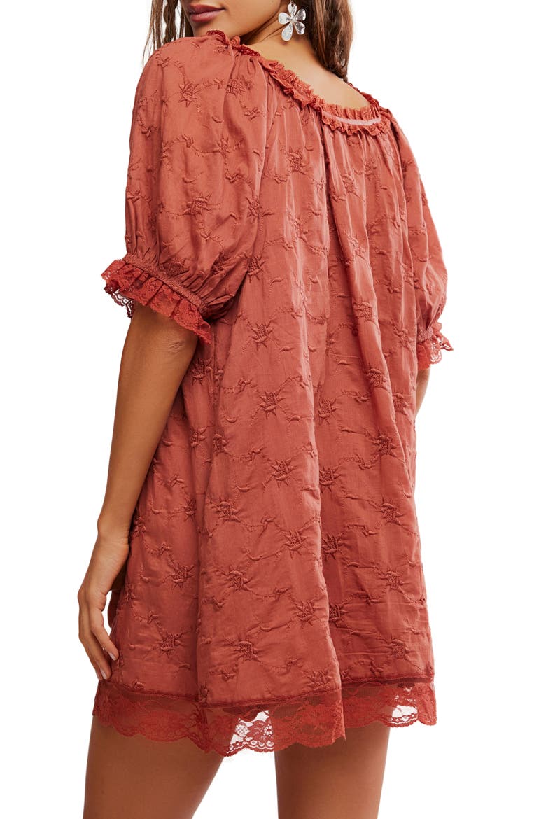 Juno Embroidered Baby Doll Minidress, Alternate, color, CANYON SUNSET