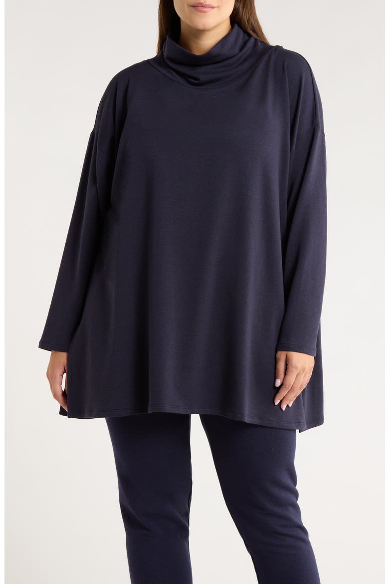 Draped Turtleneck Tunic, Main, color, INK