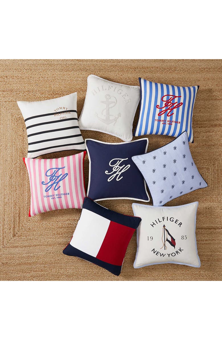 Tommy Hilfiger Beachfront Stripe Accent Pillow, Alternate, color, Flower Pink