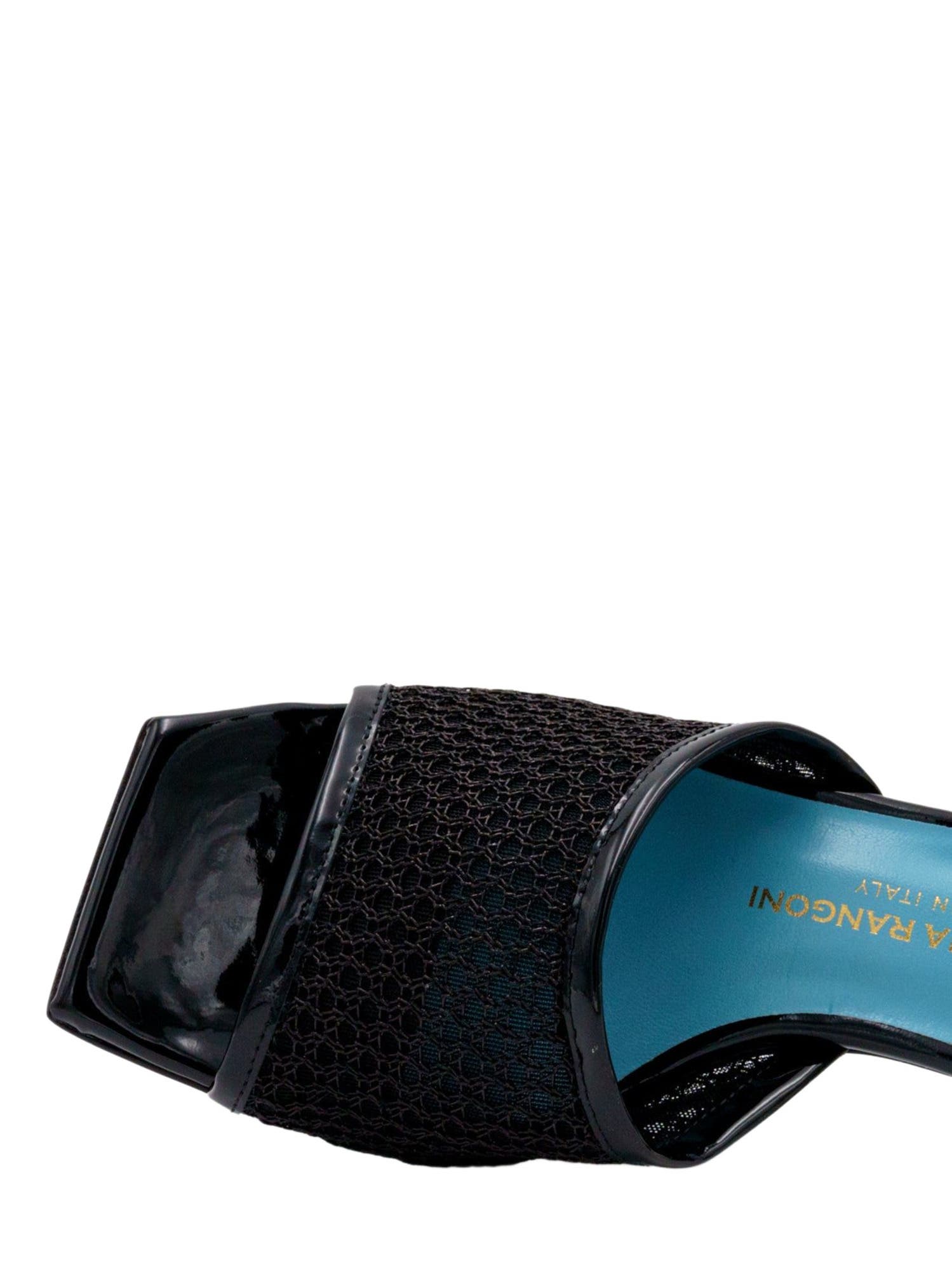 Valentina Rangoni Vesta Low Heel Mesh Slide, Alternate, color, Black Nadina