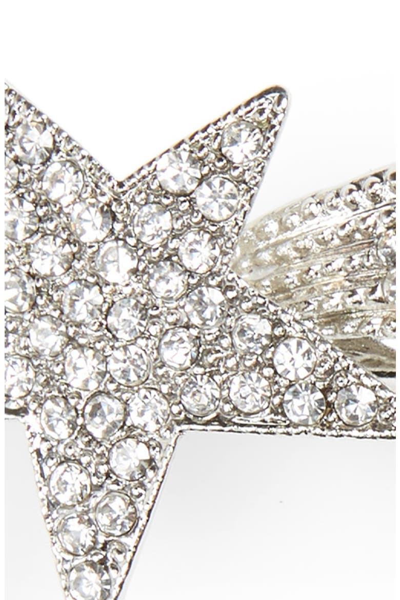 Crystal Shooting Star Barrette, Alternate, color, SILVER
