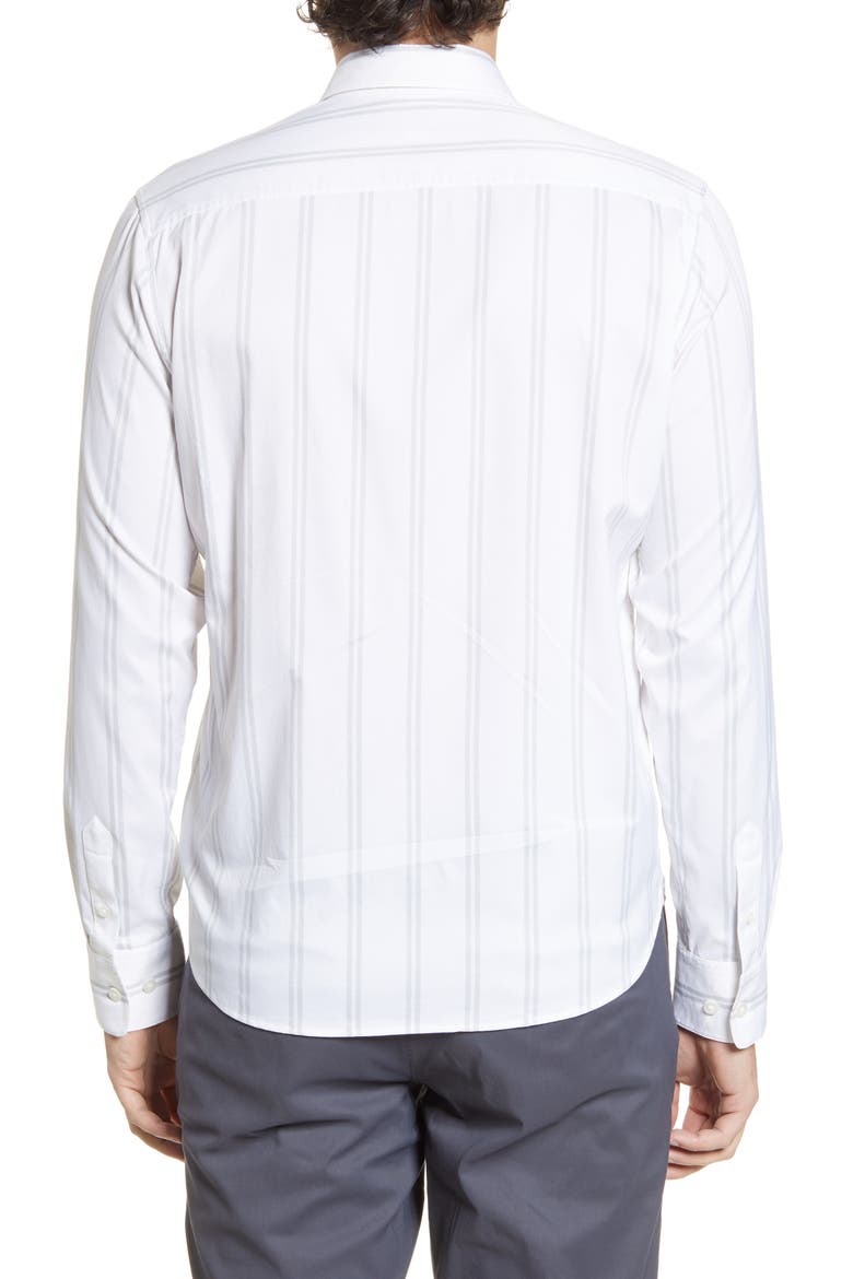 Go Anywhere Stripe Button-Up Performance Shirt, Alternate, color, DOUBLE STRIPE- WHITE/ GRIFFIN