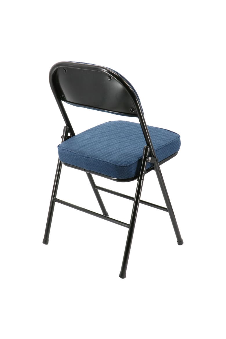 4 Piece Metal Folding Chair with 2.2 Inch Padded Seats, Alternate, color, Dark Blue