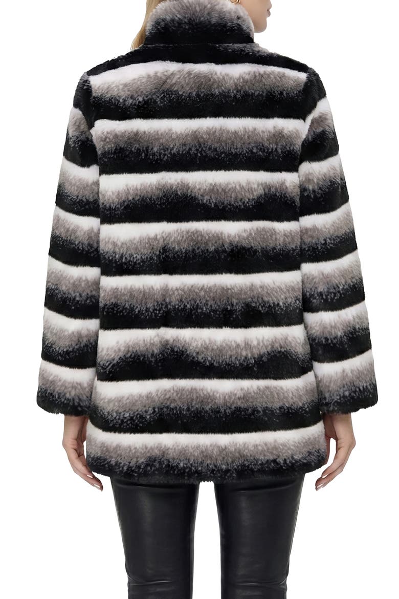 Fur-Free Chinchilla (Faux Fur) Reversible Jacket, Alternate, color, GRAY CHINCH/BLACK