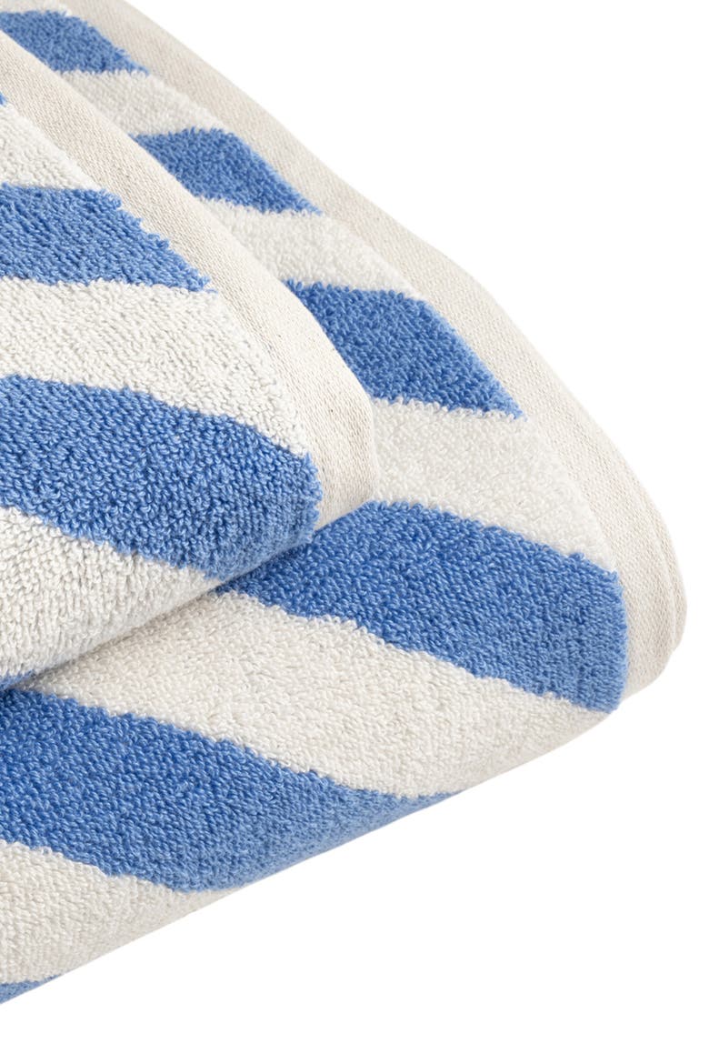 Ornaz Yarn Dyed Biased 100% Cotton Bath Towel Set Of 2, Alternate, color, Blue