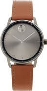 Movado Bold Echo Leather Strap Watch, 40mm