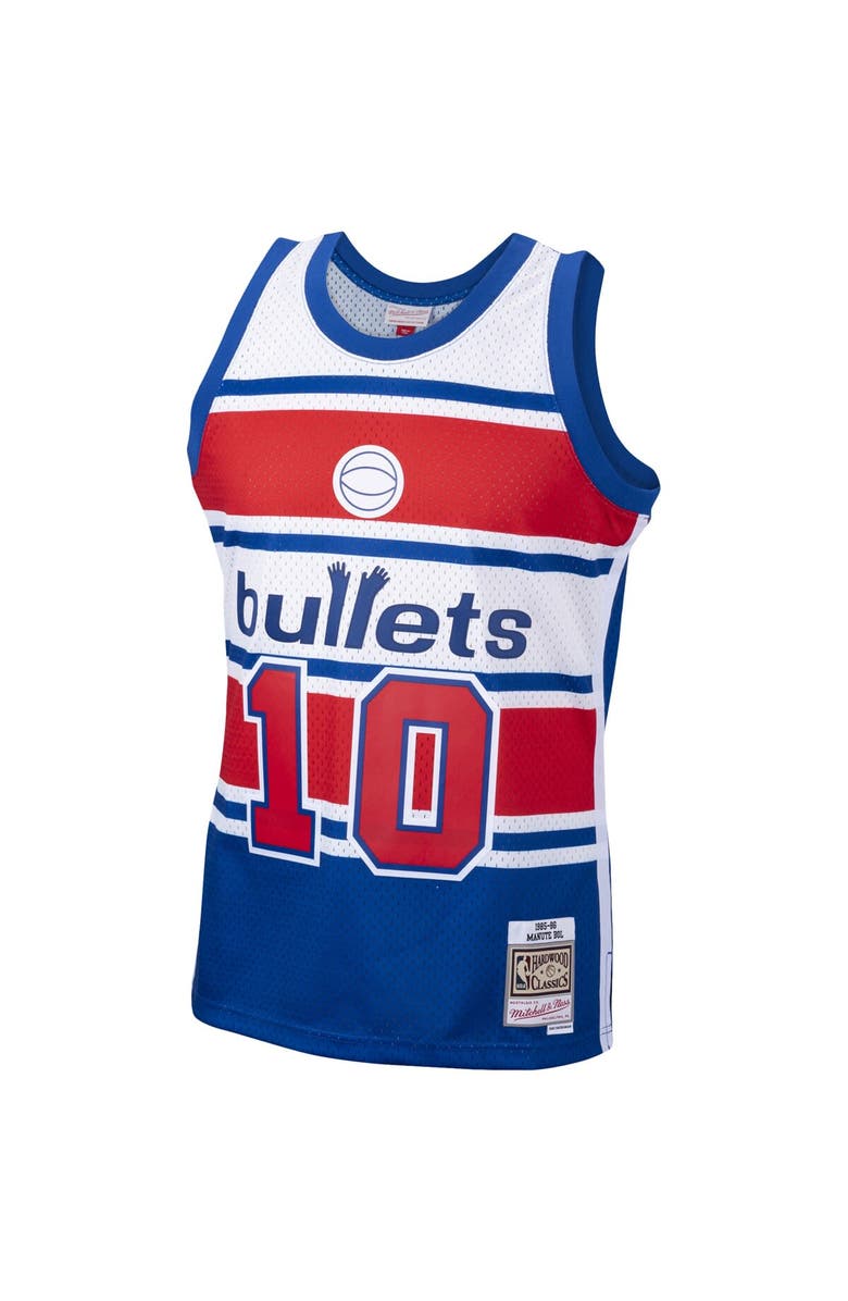 Mitchell & Ness Men's Mitchell & Ness Manute Bol Blue Washington Bullets Hardwood Classics Swingman Jersey, Alternate, color,