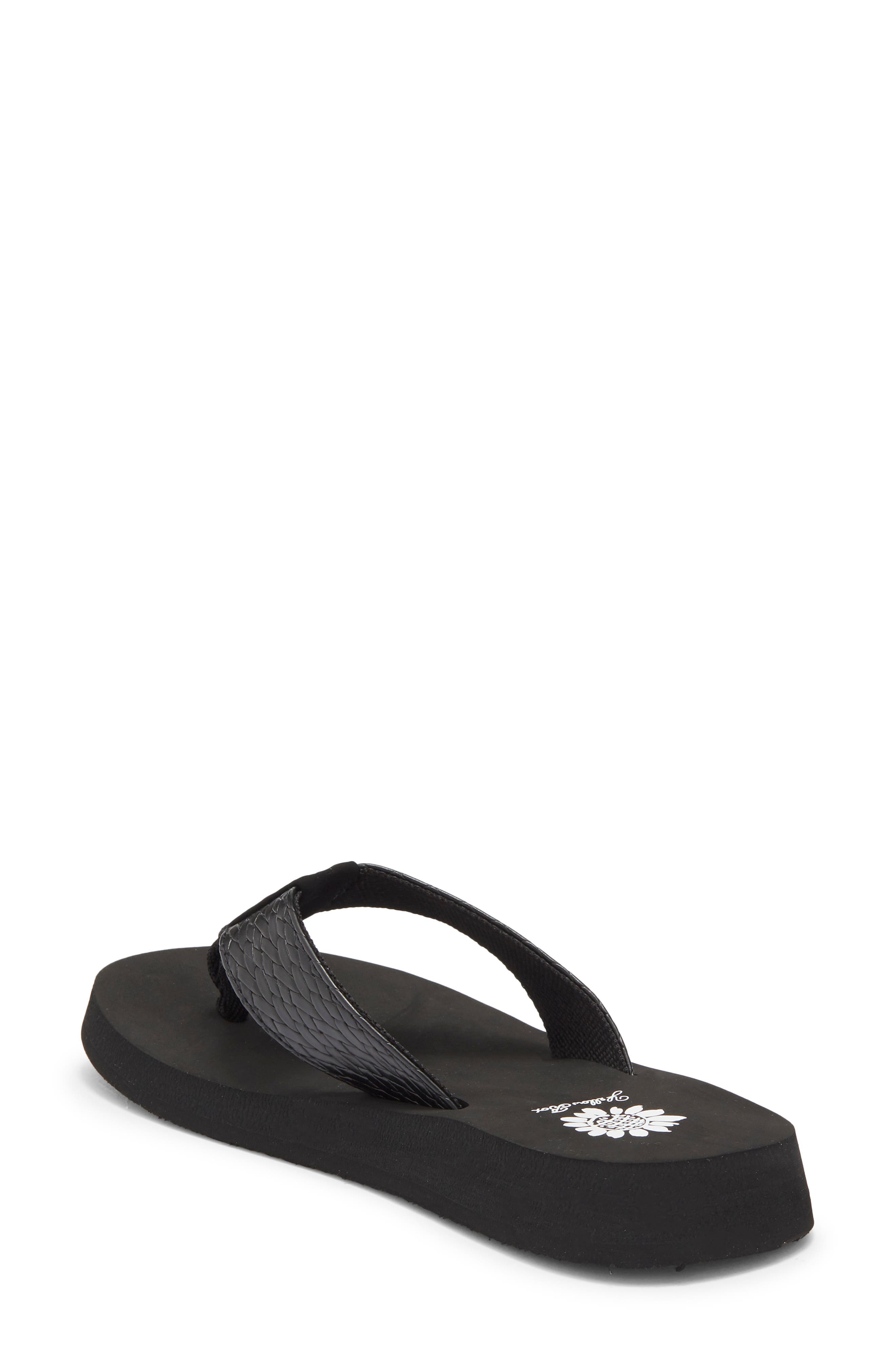 Yellow Box Premium Flax Platform Flip Flop, Alternate, color, Black