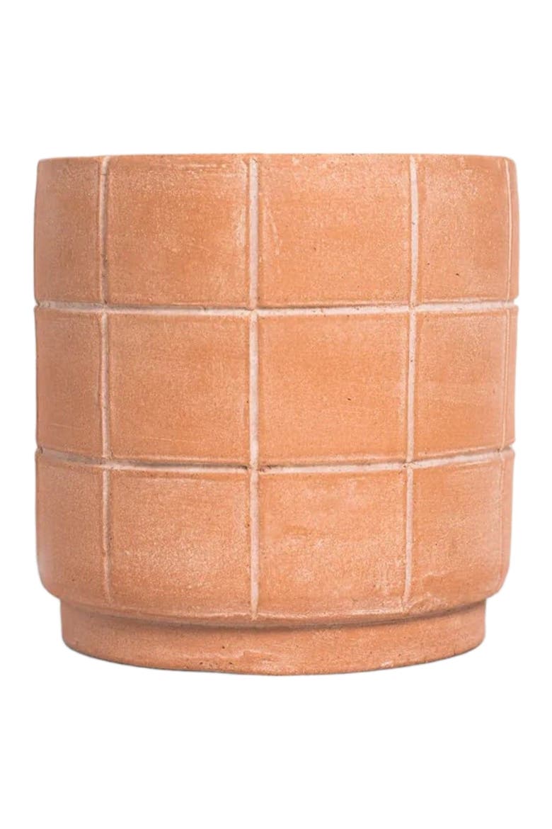 Grid Terracotta Planter, Alternate, color, Natural