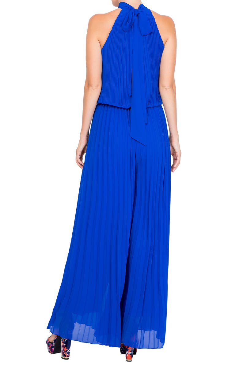 MEGHAN LA Wild Orchid Pleat Jumpsuit, Alternate, color, Royal