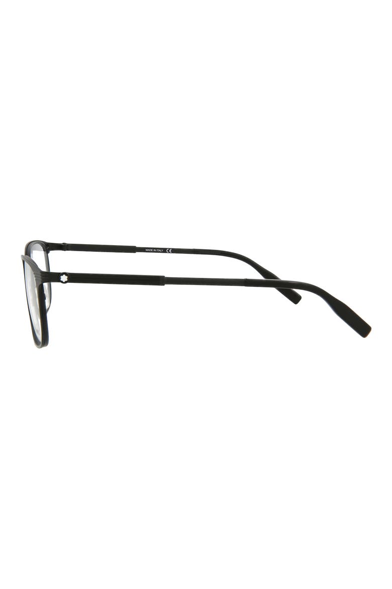 54mm Square Optical Glasses, Alternate, color, BLACK BLACK TRANSPARENT