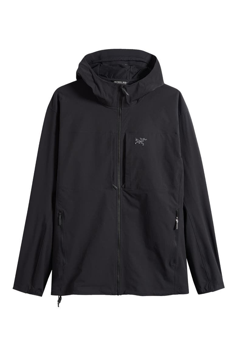 Gamma Water Repellent Hooded Soft Shell Jacket, Main, color, BLACK