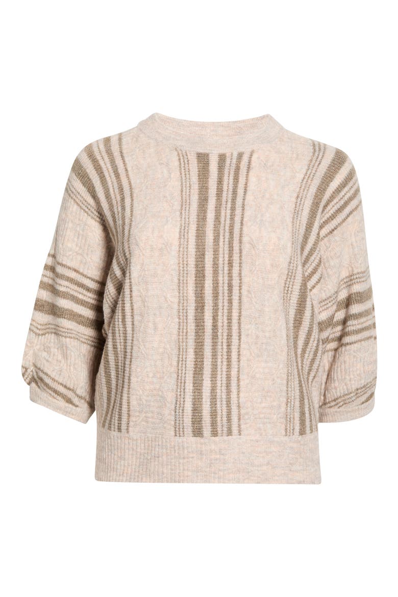 Striped Dolman Sleeve Sweater, Alternate, color, OATMEAL/ OYSTER MUSHROOM