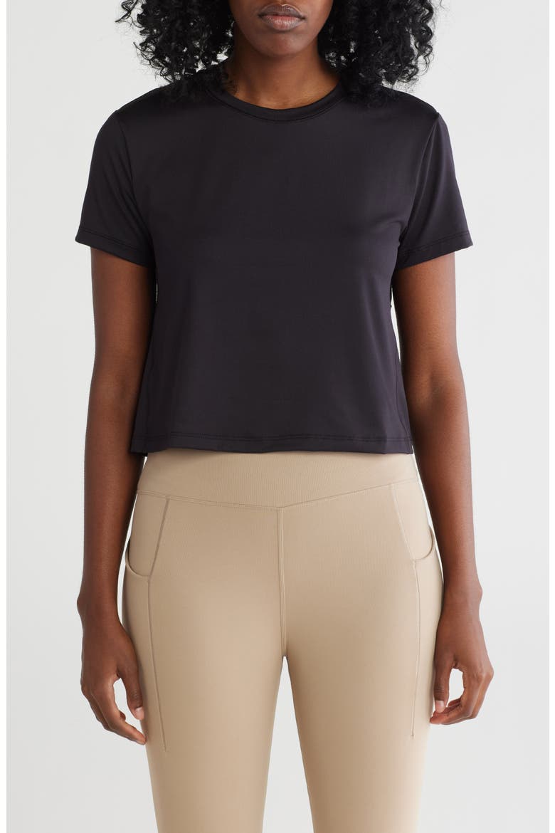 Mesh Back T-Shirt, Main, color, BLACK