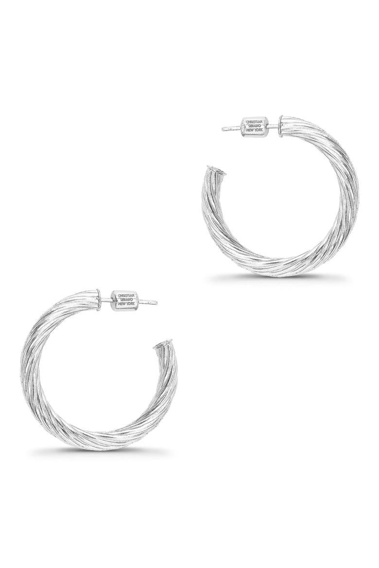 Twist 30mm Hoop Earrings, Alternate, color, SILVER