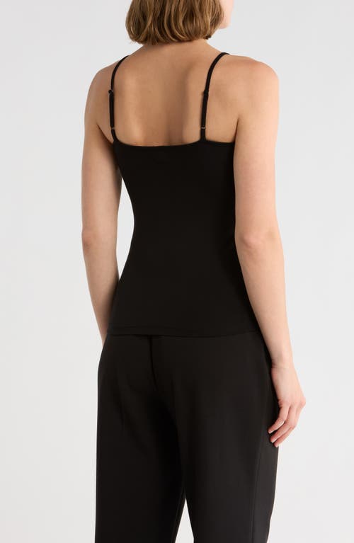 L Agence Lavinia Square Neck Tank Black In Black