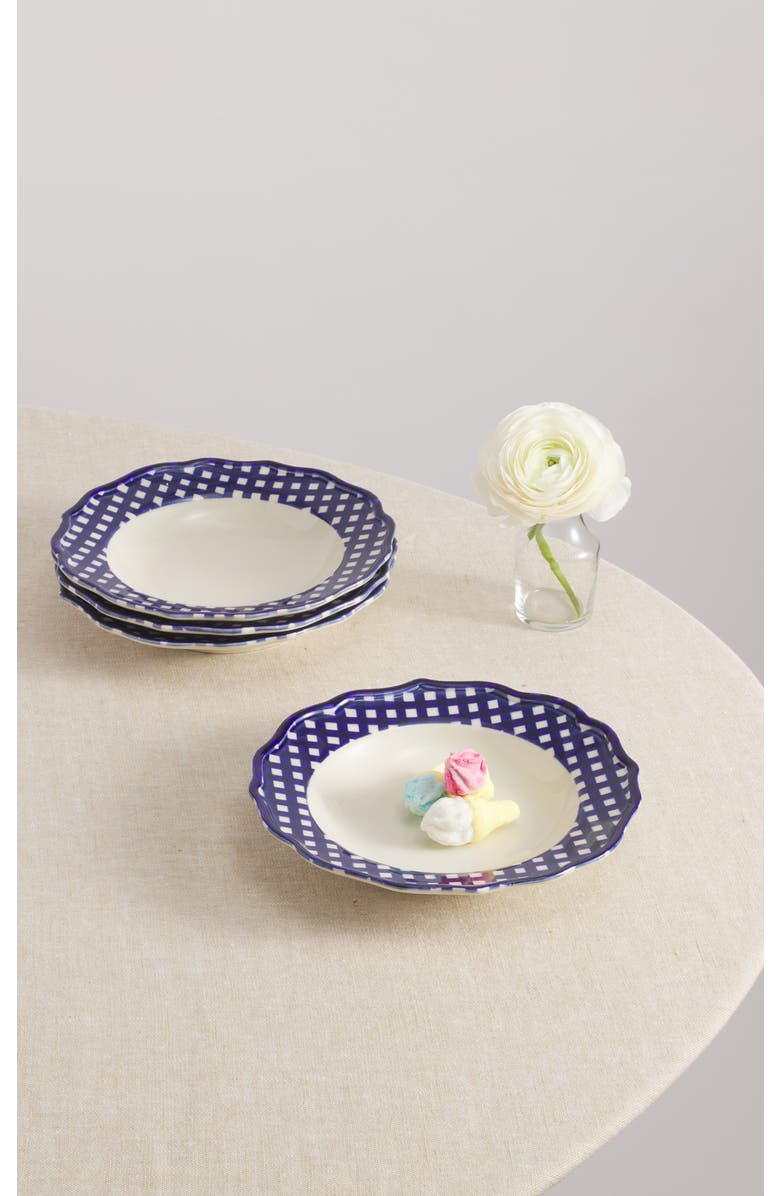 Maison Madison Home Beatrix 9,2'' Pasta Bowl Set of 4, Alternate, color, Blue/Cream