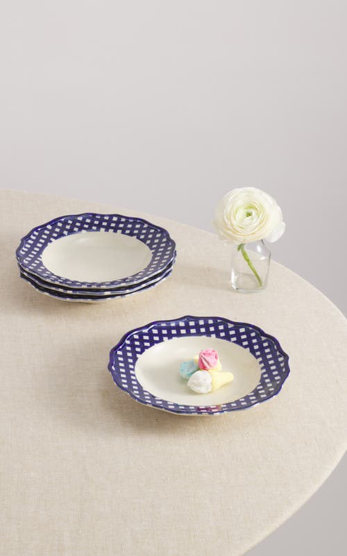 Maison Madison Home Beatrix 9,2'' Pasta Bowl Set Of 4 In Blue/cream
