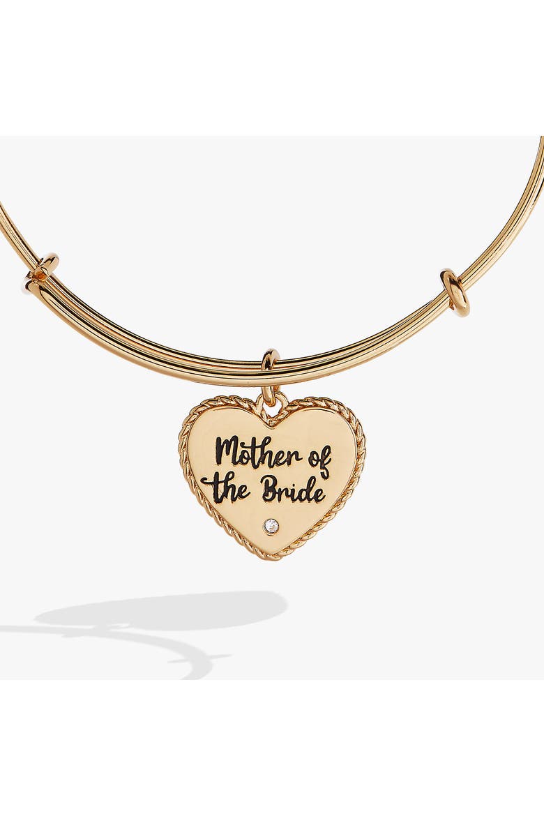 Mother of the Bride Heart Bangle, Alternate, color, Silver