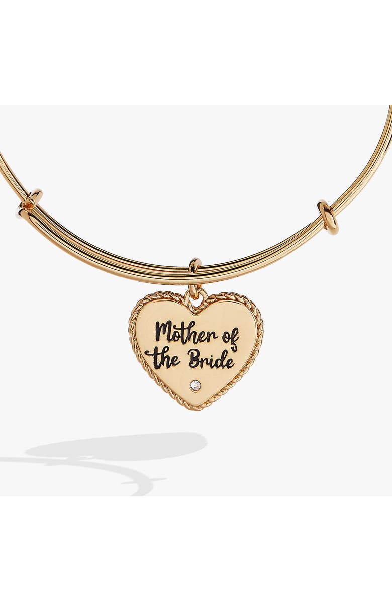 Alex and Ani Mother of the Bride Heart Bangle, Alternate, color, Gold