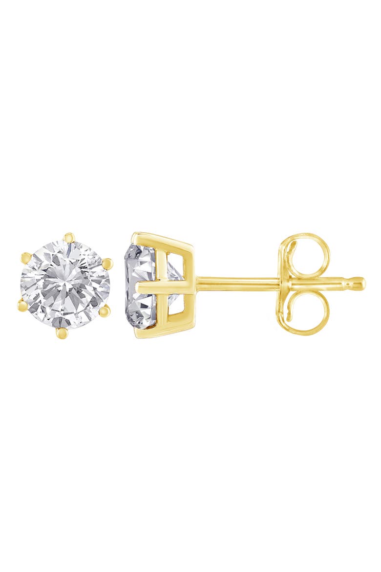 18K Yellow Gold 1-1/2 Ct Near Colorless Diamond Classic 6-Prong Stud Earrings, Main, color, Yellow