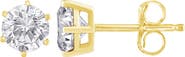 Haus of Brilliance 18K Yellow Gold 1-1/2 Ct Near Colorless Diamond Classic 6-Prong Stud Earrings