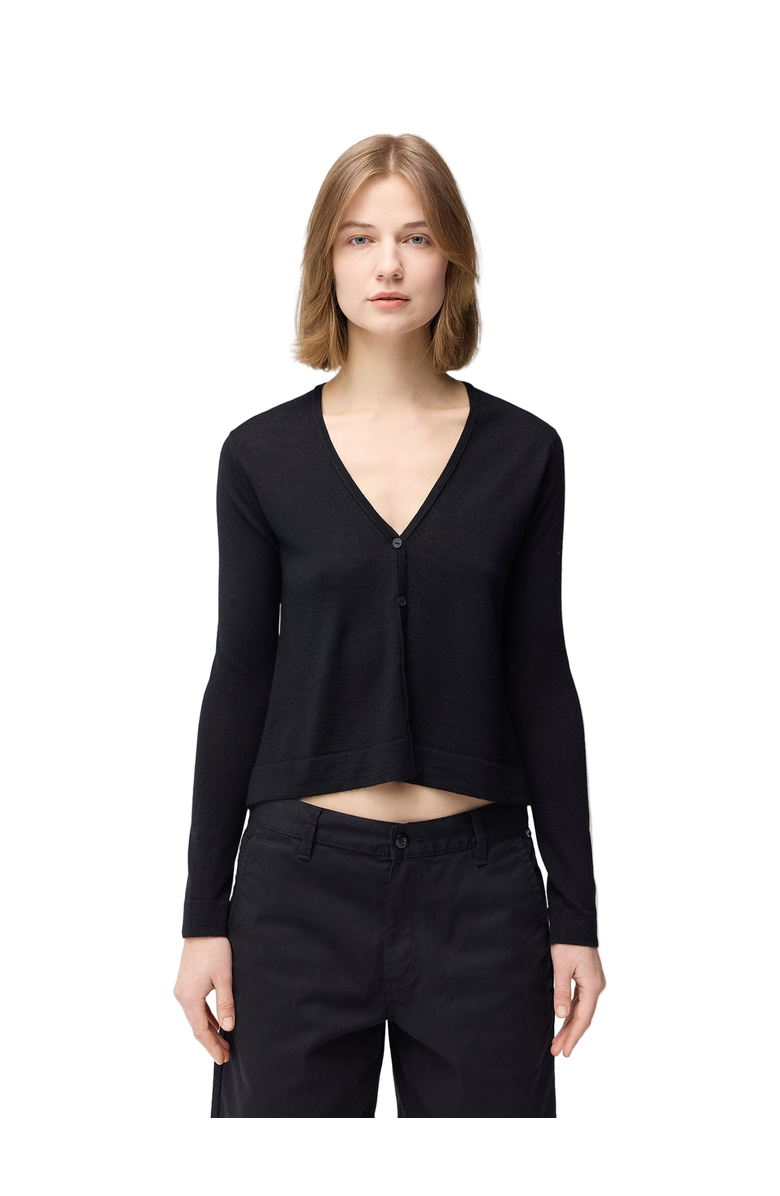 GOBI Mongolian Cashmere Lightweight Cashmere Silk Cardigan, Main, color, Black