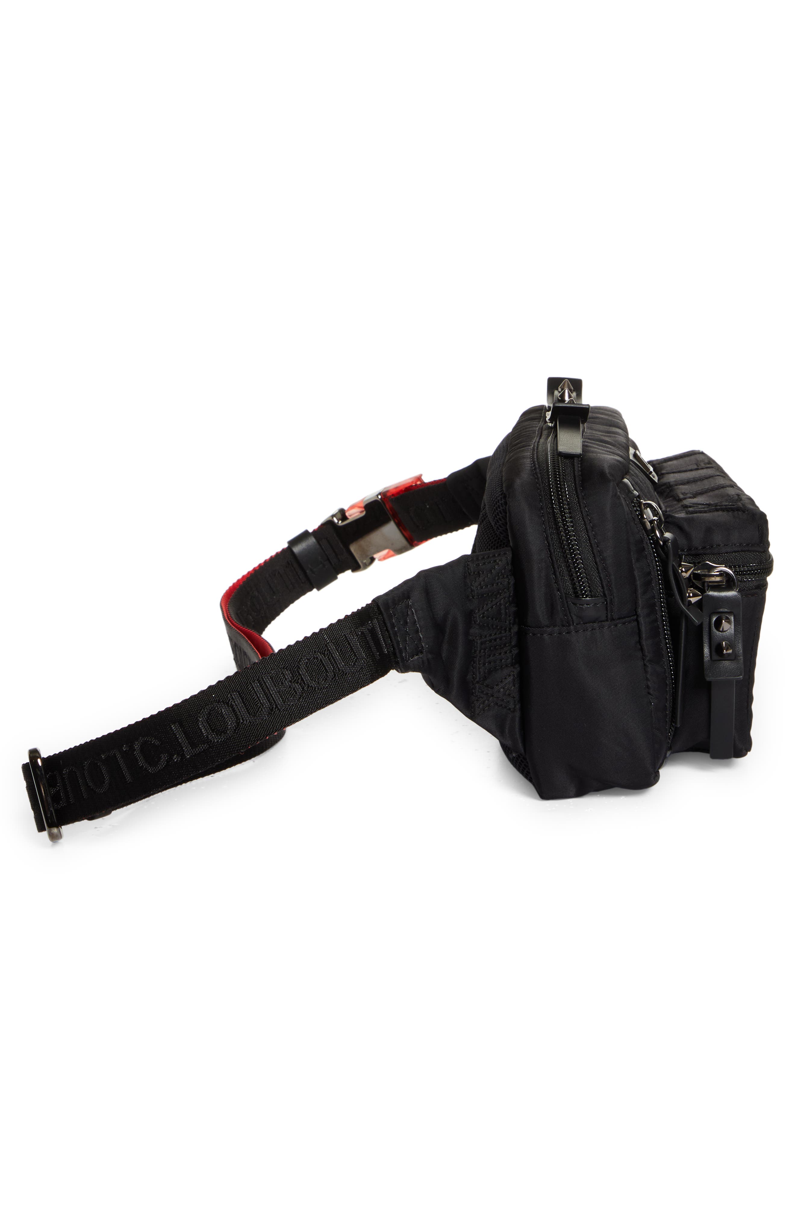 Christian Louboutin Loubideal Canvas & Rubber Belt Bag, Alternate, color, 
