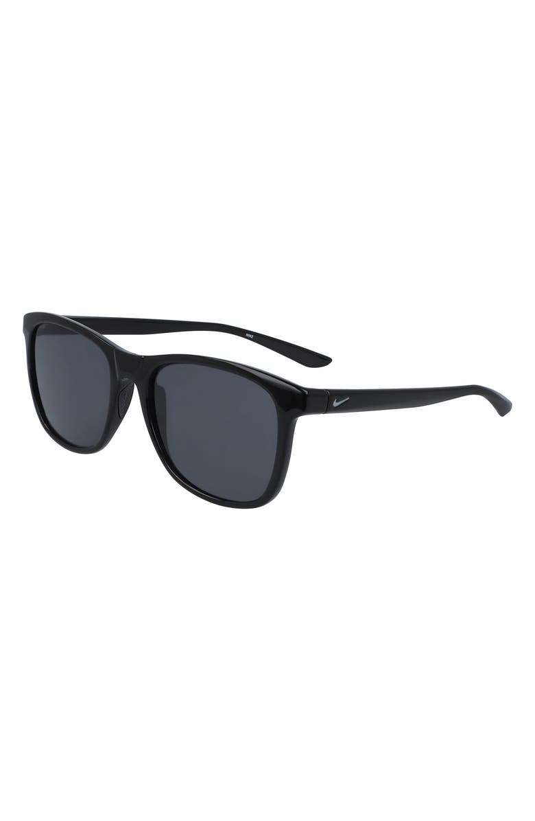 Nike Passage 55mm Square Sunglasses, Alternate, color, Black/ Dark Grey
