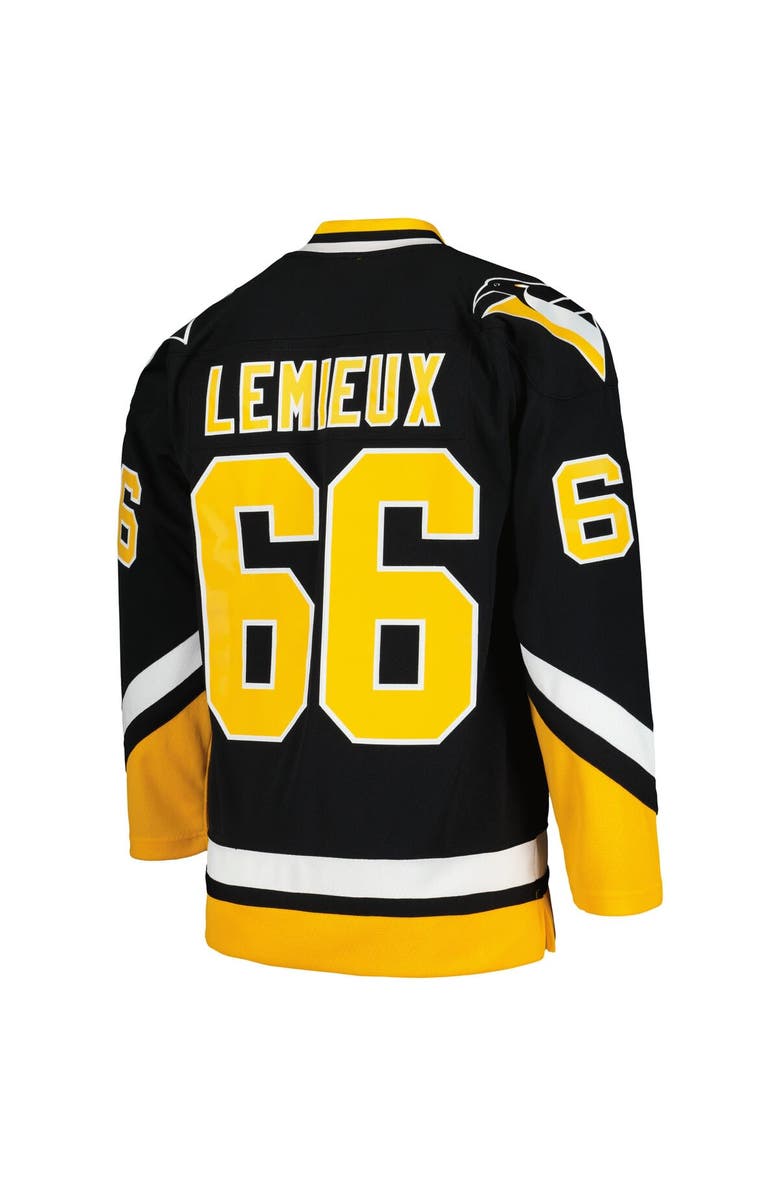 Mitchell & Ness Men's Mitchell & Ness Mario Lemieux Black Pittsburgh Penguins  1992/93 Blue Line Player Jersey, Alternate, color, 