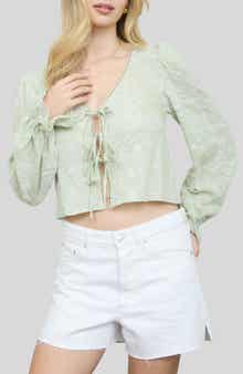 Blu Pepper <p>Front Tie Long Sleeve Top</p>