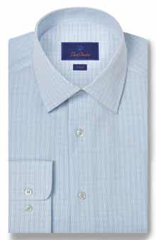 David Donahue Trim Fit Tattersall Check Cotton Dress Shirt