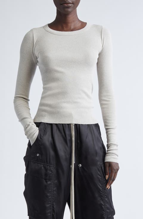 Long Sleeve Rib Crop T-Shirt