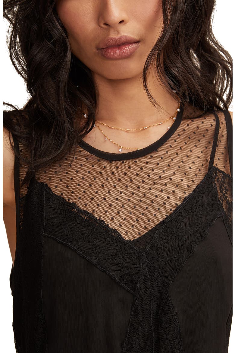 Illusion Lace Detail Minidress, Alternate, color, CAVIAR
