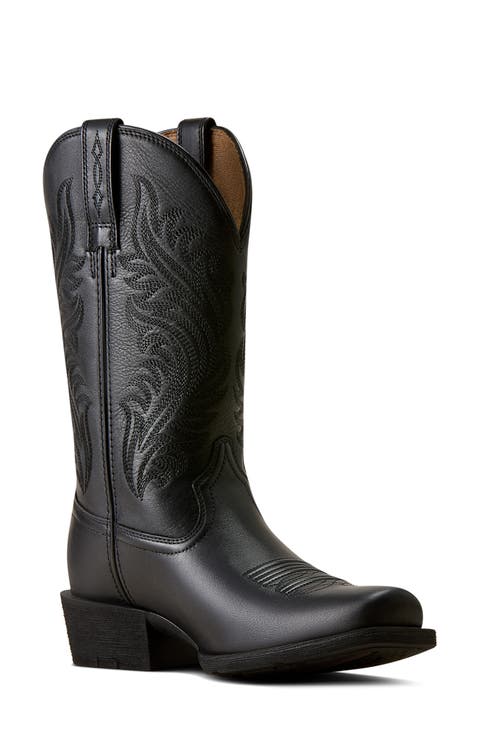 Round Up Narrow Cutter Toe Western Leather Boot