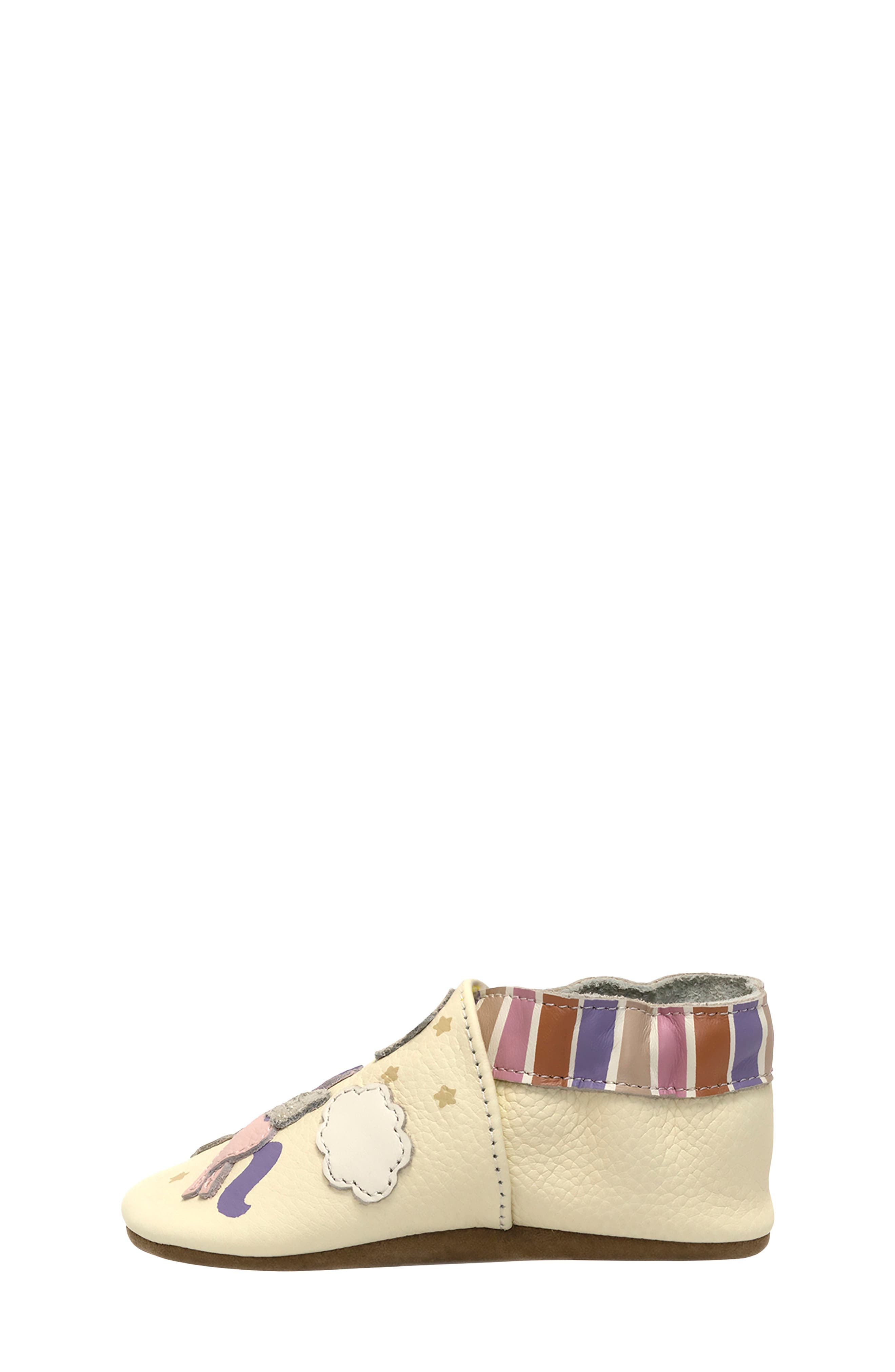 Born to Shine Leather Crib Shoes, Alternate, color, IVORY