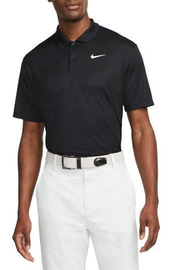Nike Victory Solid Fine Piqué Jersey Golf Polo In Black
