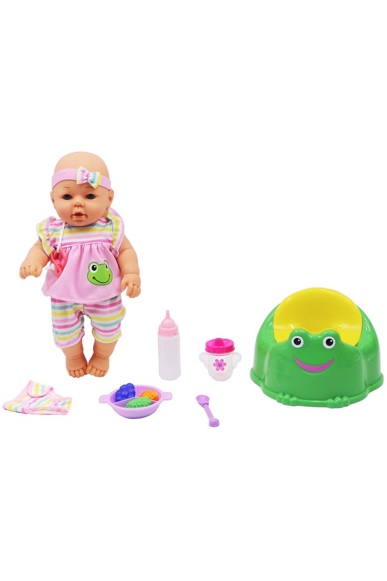 New Born Baby Doll Care Set with Training Potty, Main, color, Multicolored