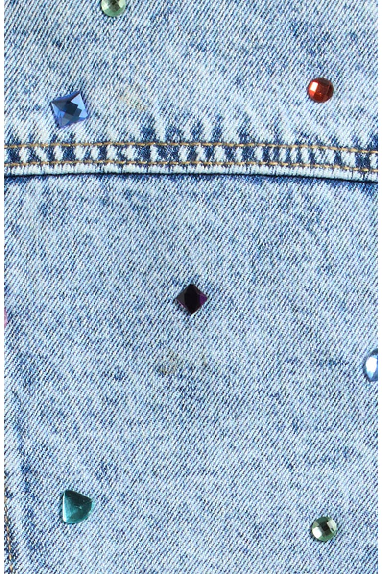 Kids' Bejeweled Denim Jacket, Alternate, color, LIGHT INDIGO MULTI JEWEL