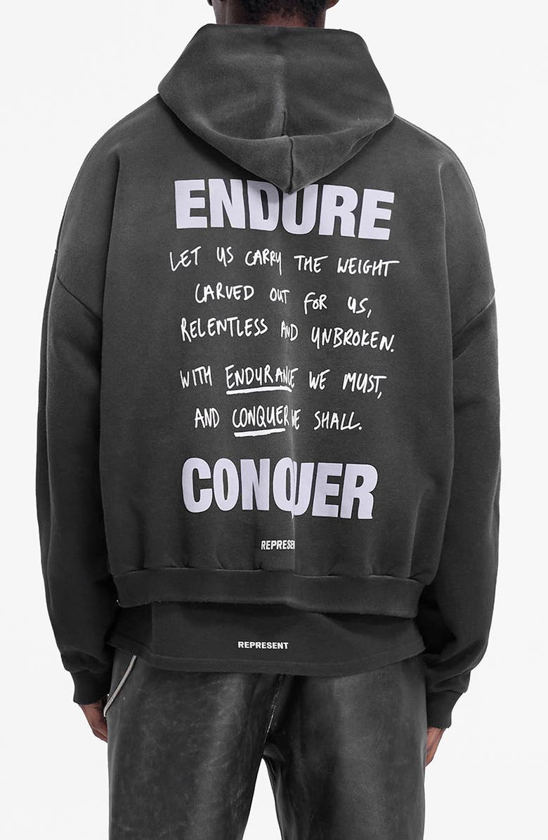 Represent Atlas Cotton Hoodie, Alternate, color, Stained Black