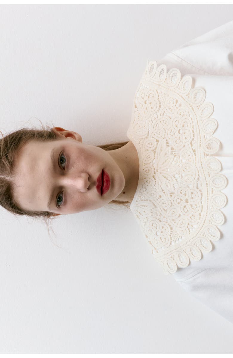 H&M Crochet-look Collar, Alternate, color, Cream